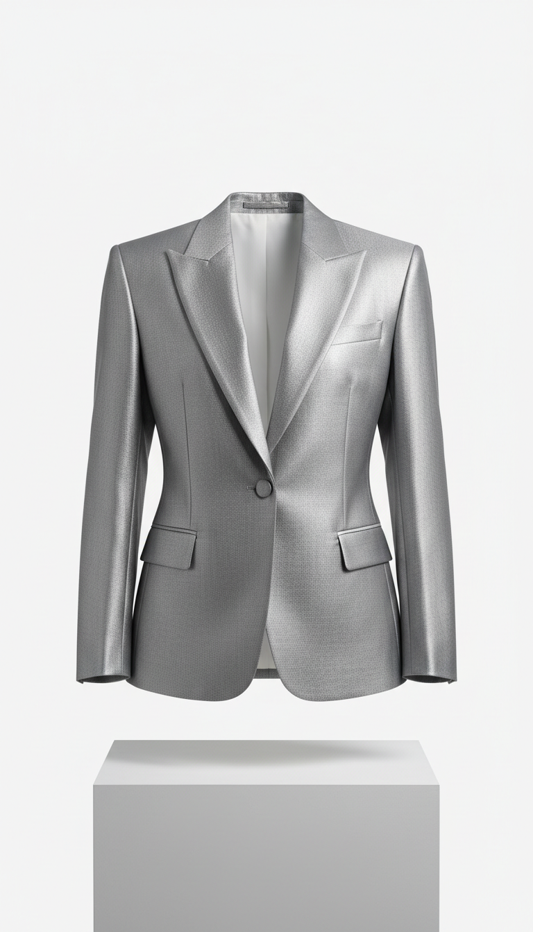 Steel Silver Structured Blazer